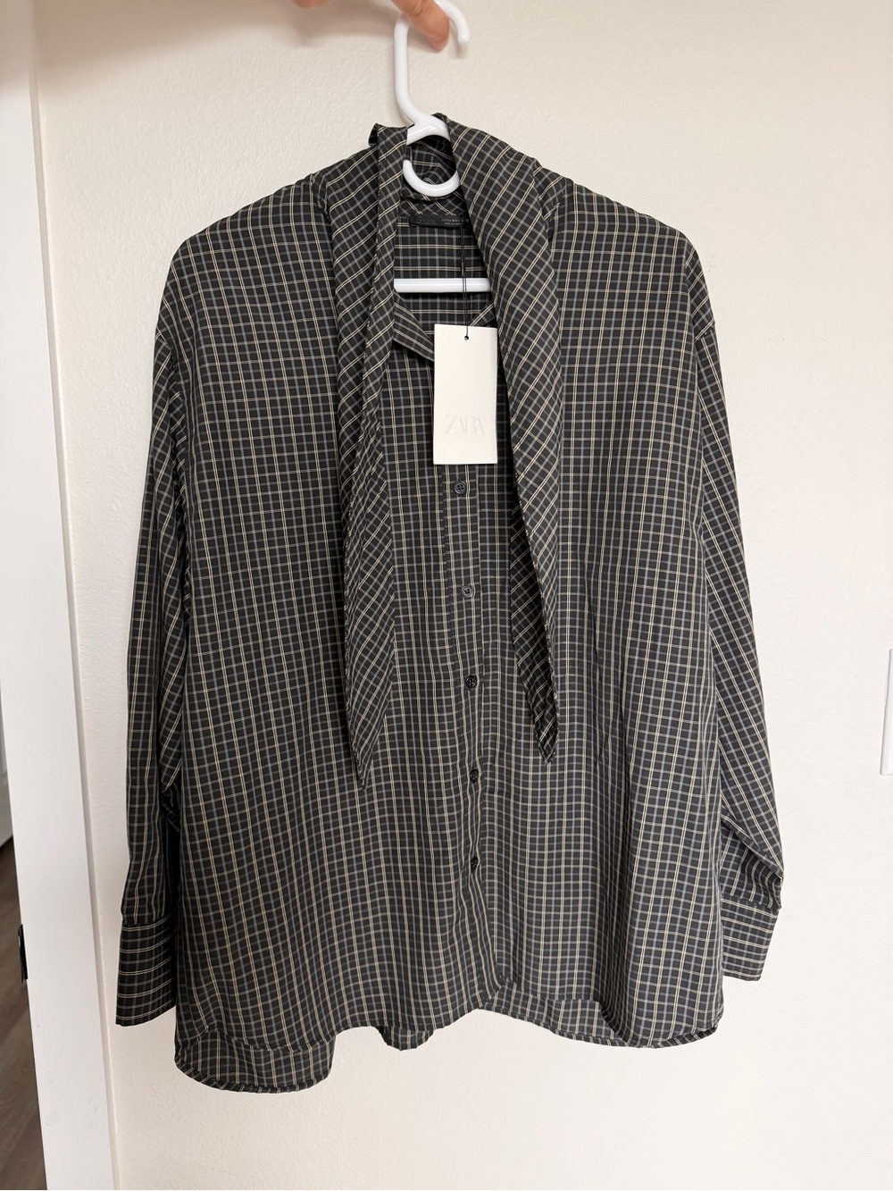 Zara Button-Down Shirt with Neck Tie